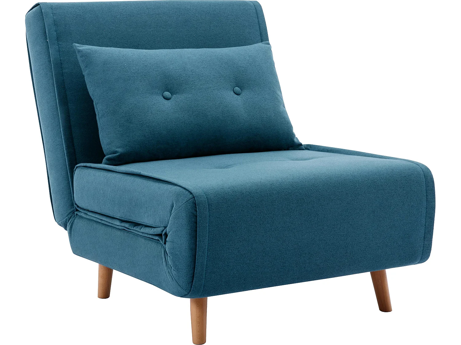 Fauteuil convertible en tissu bleu URIBIA
