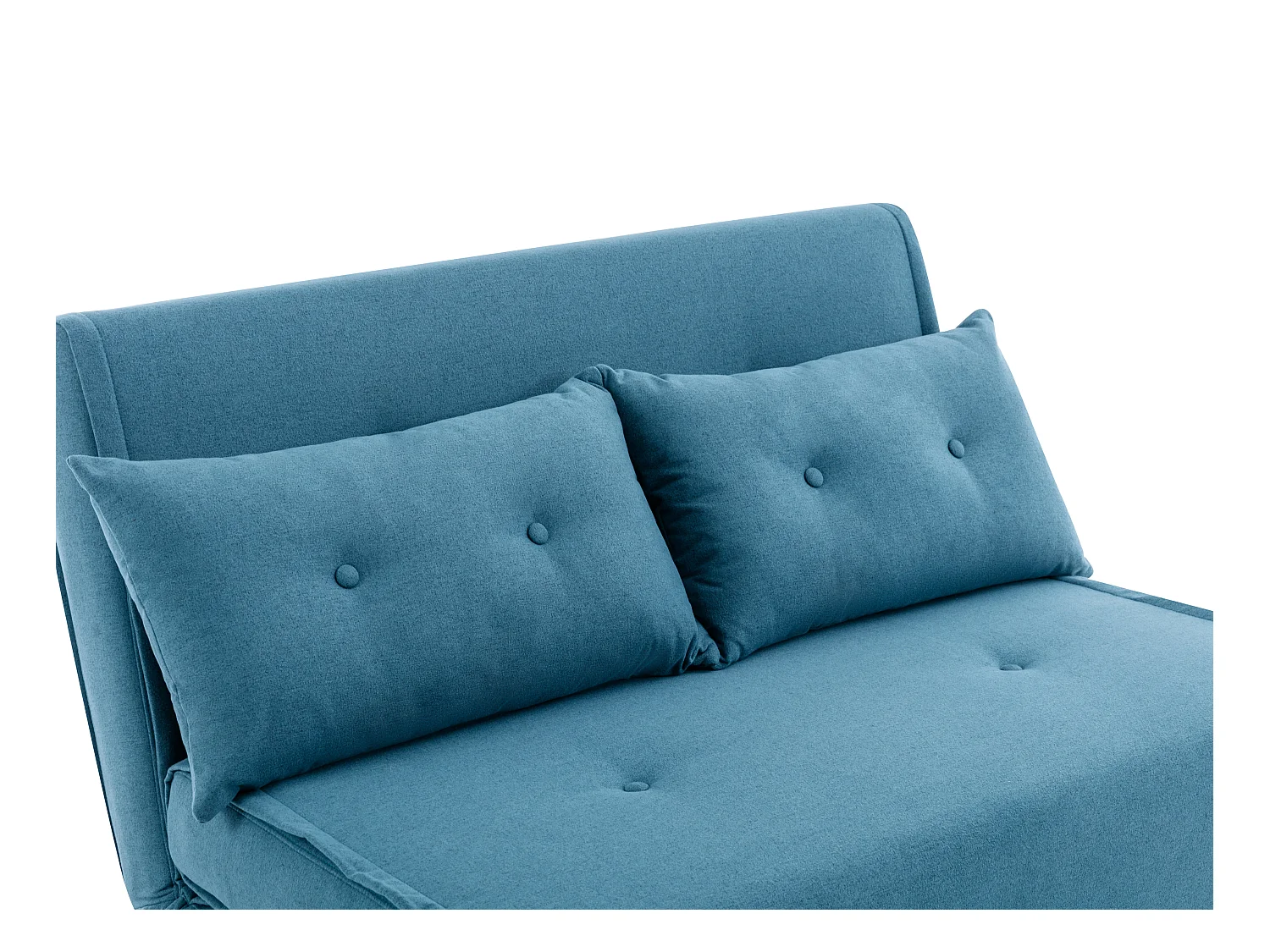 Canapé 2 places convertible en tissu bleu URIBIA