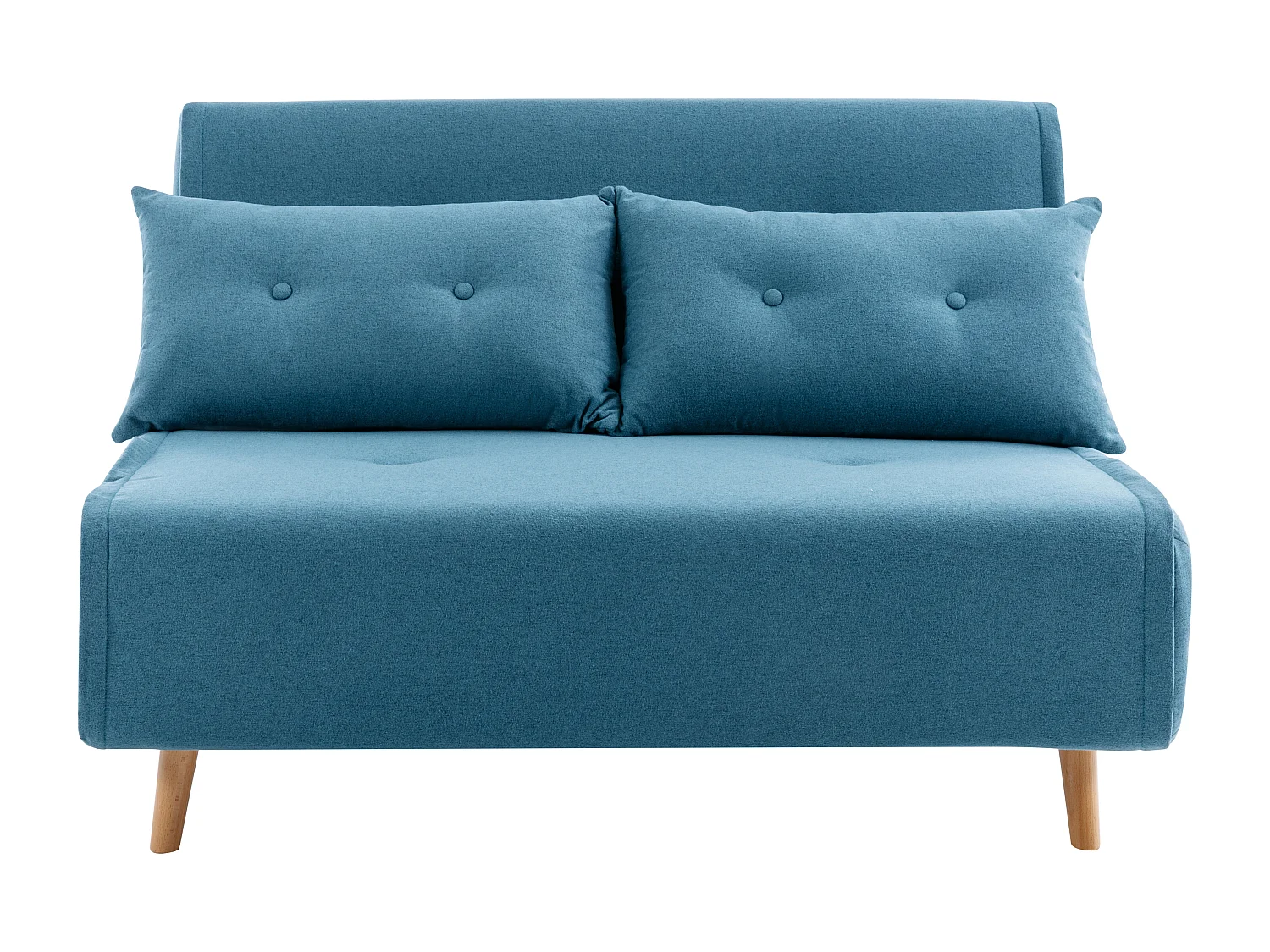 Sofa 2-Sitzer mit Schlaffunktion - Stoff - Blau - URIBIA