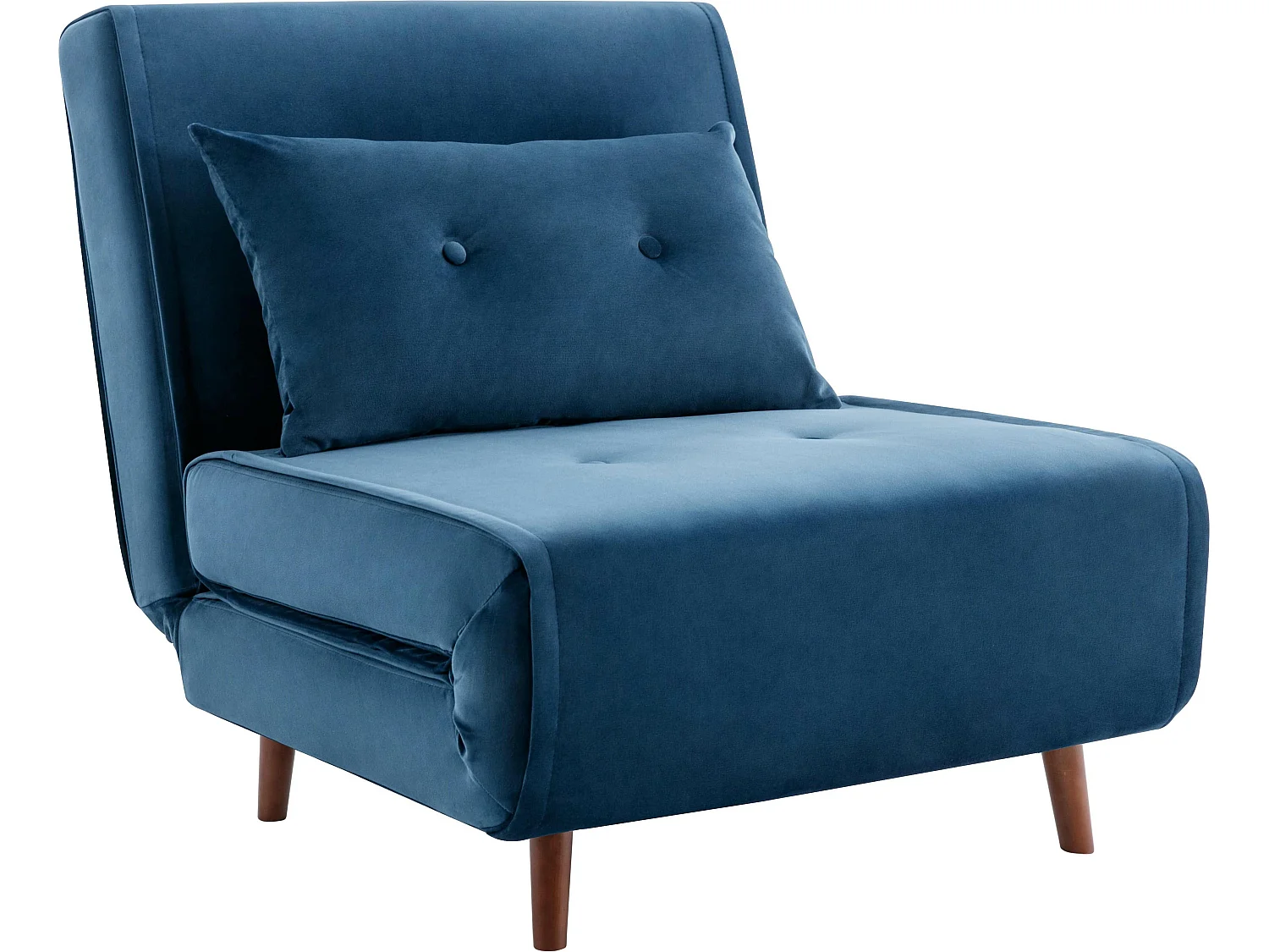 Slaapfauteuil van mosterdgele stof URIBIA