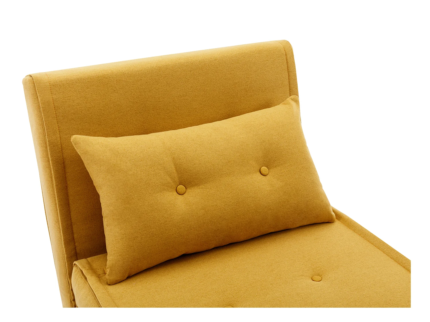 Slaapfauteuil van mosterdgele stof URIBIA