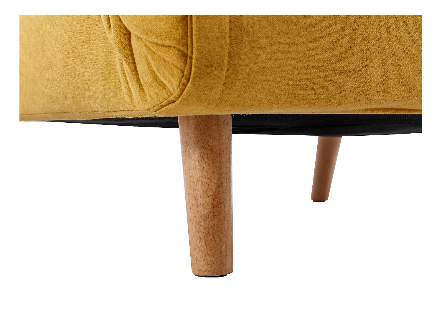 Slaapfauteuil van mosterdgele stof URIBIA