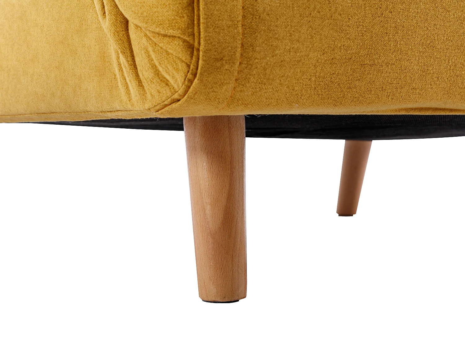 Slaapfauteuil van mosterdgele stof URIBIA