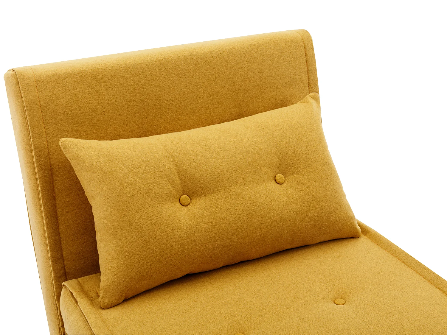 Slaapfauteuil van mosterdgele stof URIBIA