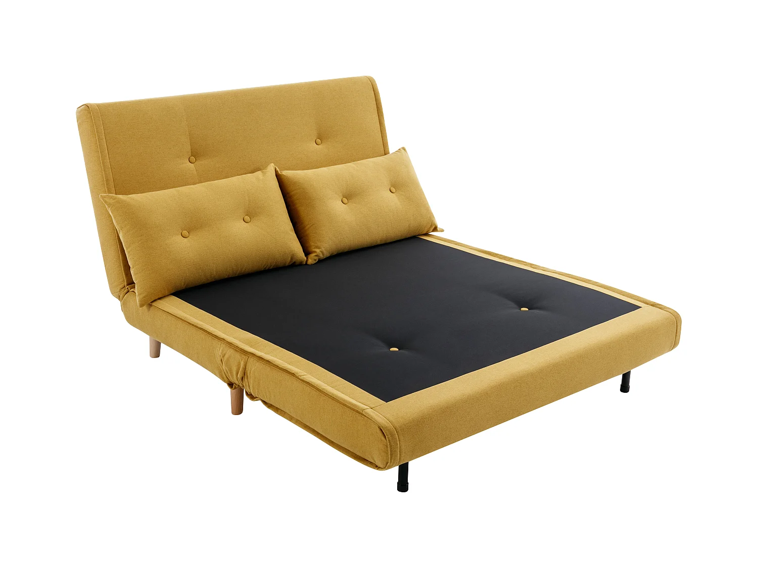 Divano letto 2 posti in Tessuto Giallo senape - URIBIA