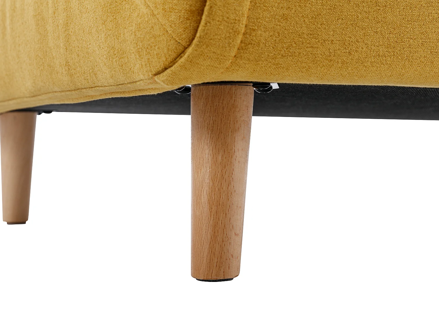 Kanapa 2-osobowa rozkładana tapicerowana żółta musztardowa – URIBIA