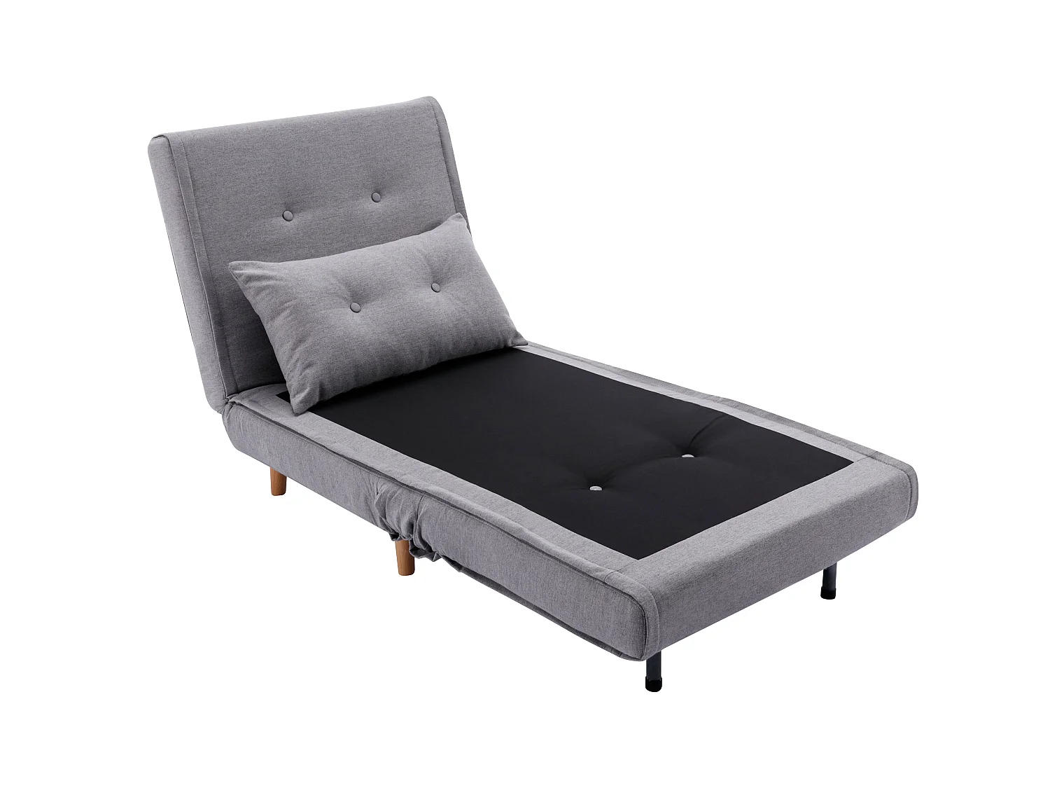 Slaapfauteuil van lichtgrijze stof URIBIA