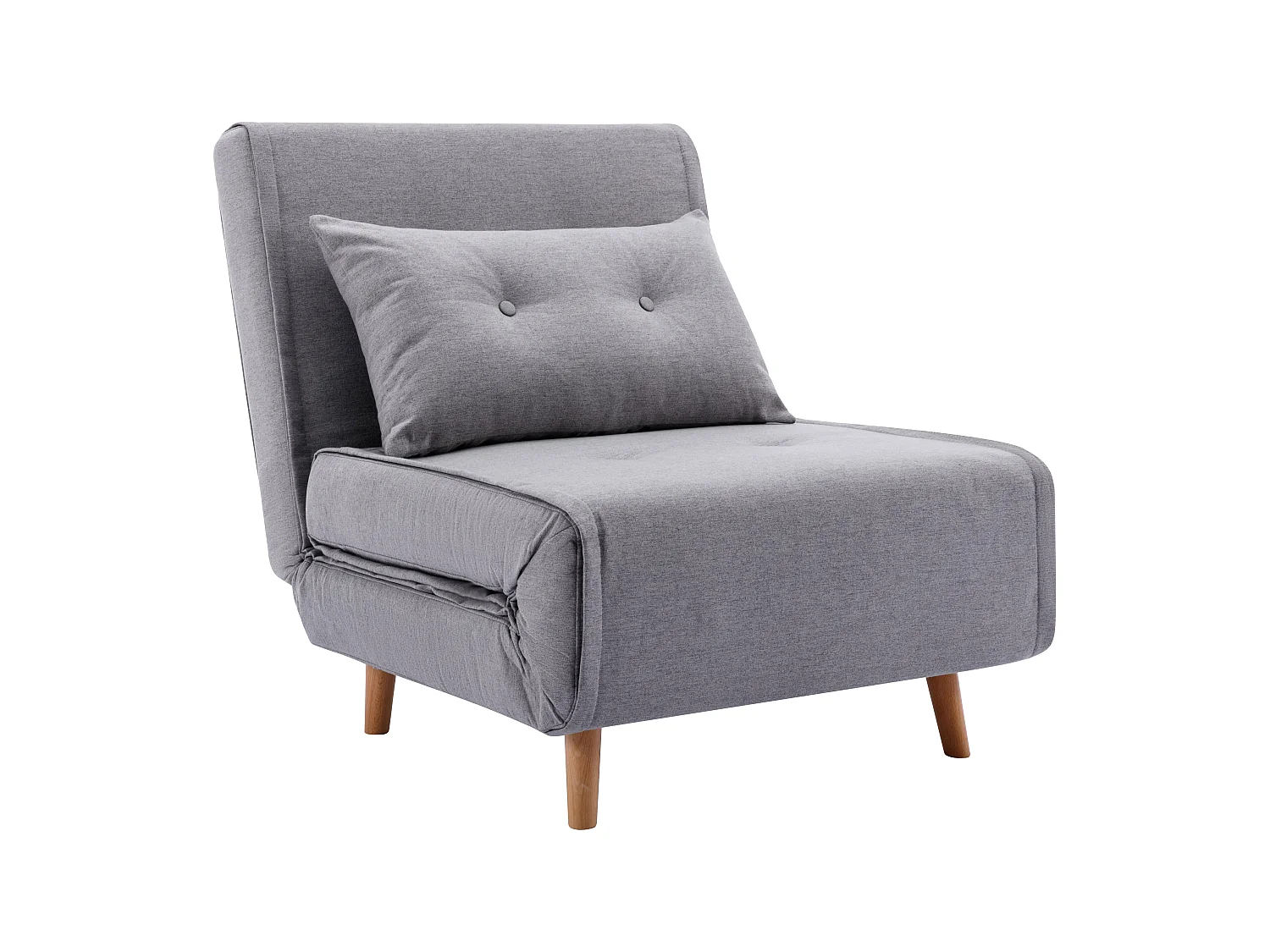 Slaapfauteuil van lichtgrijze stof URIBIA