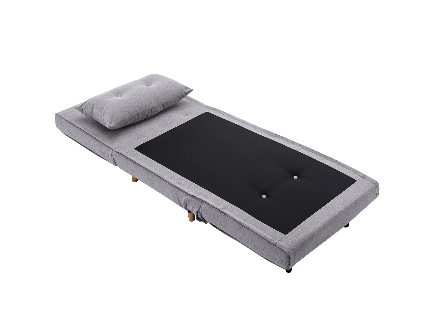 Sillón cama de tela gris claro URIBIA