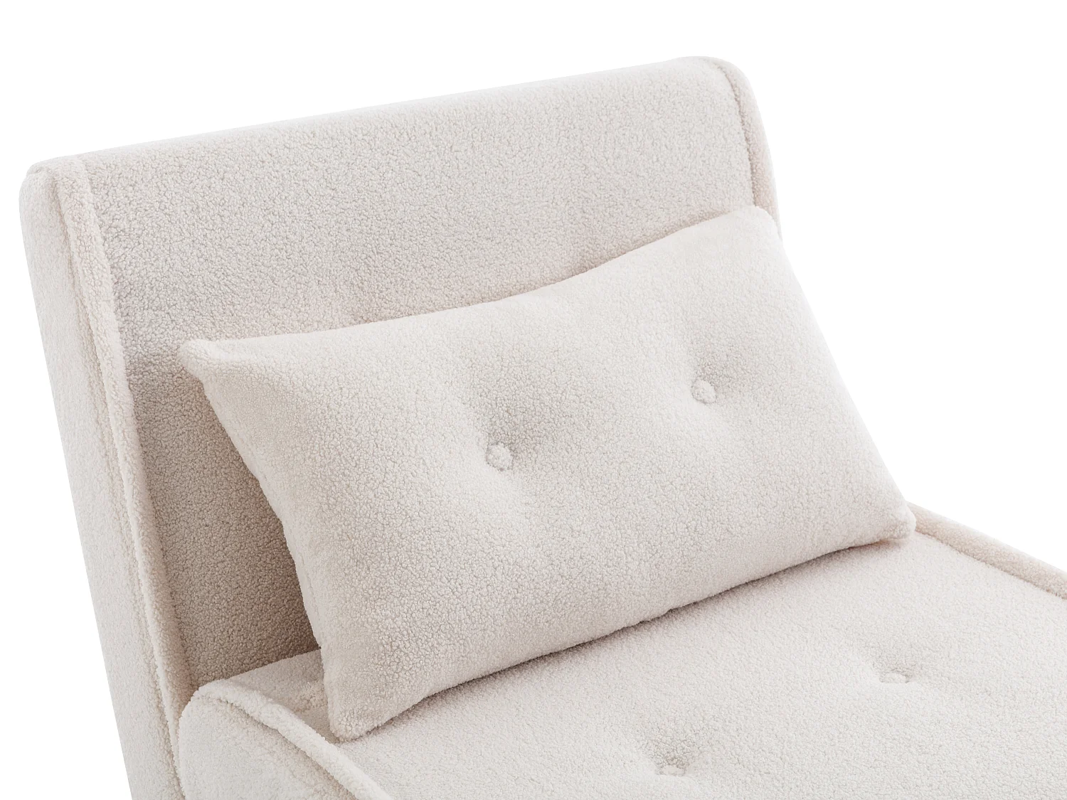 Vadderat läderklädda fötölj i elfenben bouclette URIBE