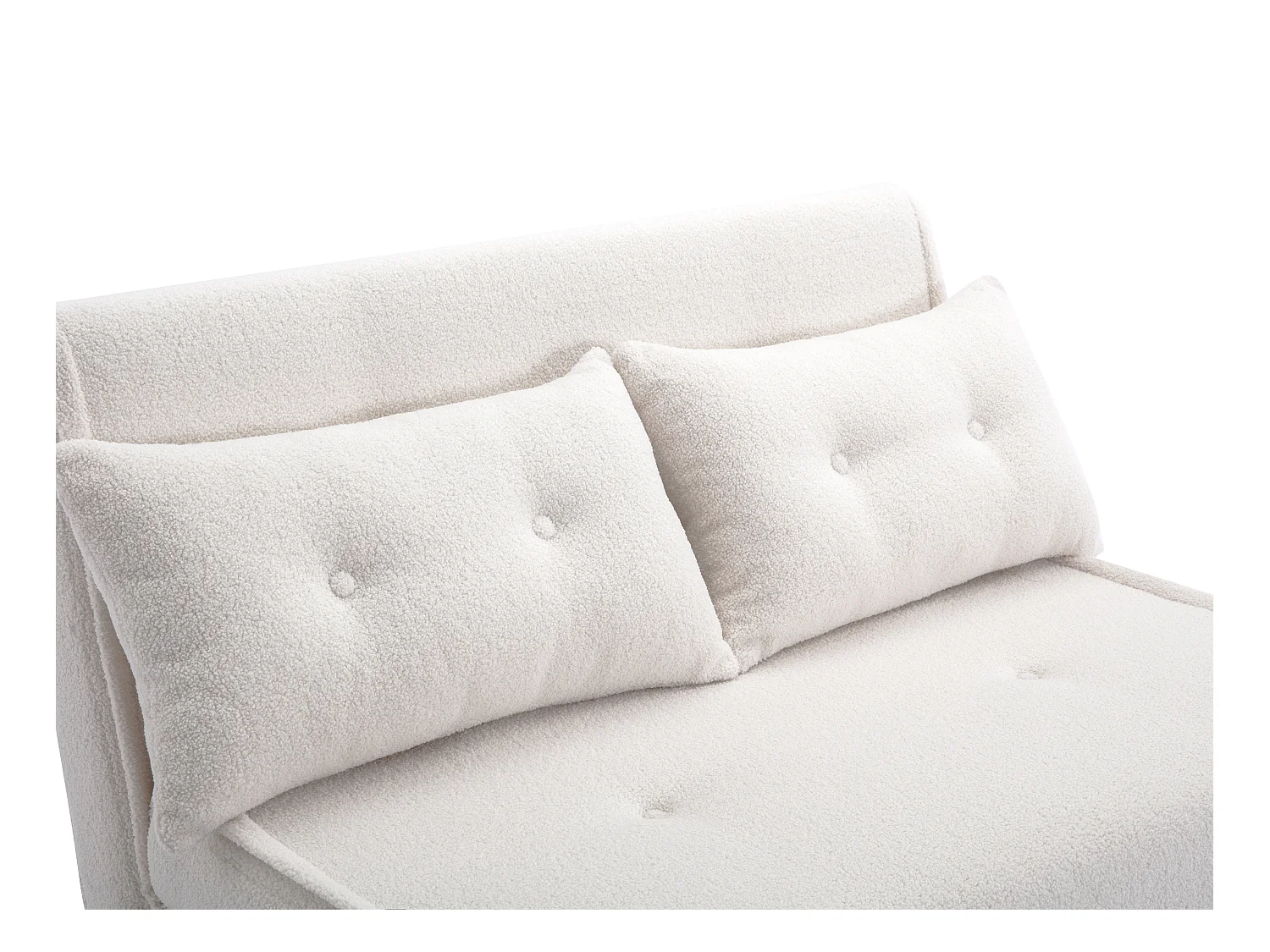 Sofá cama de 2 plazas de tela rizada marfil URIBIA