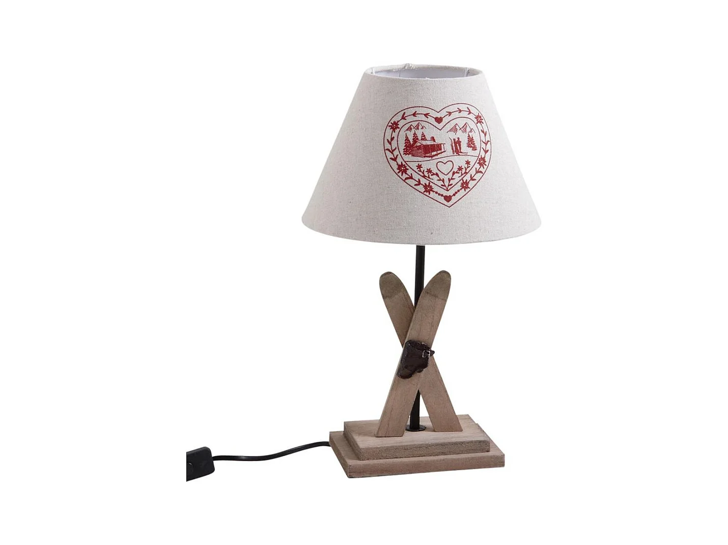Lampe à poser en bois H37 cm piétement ski