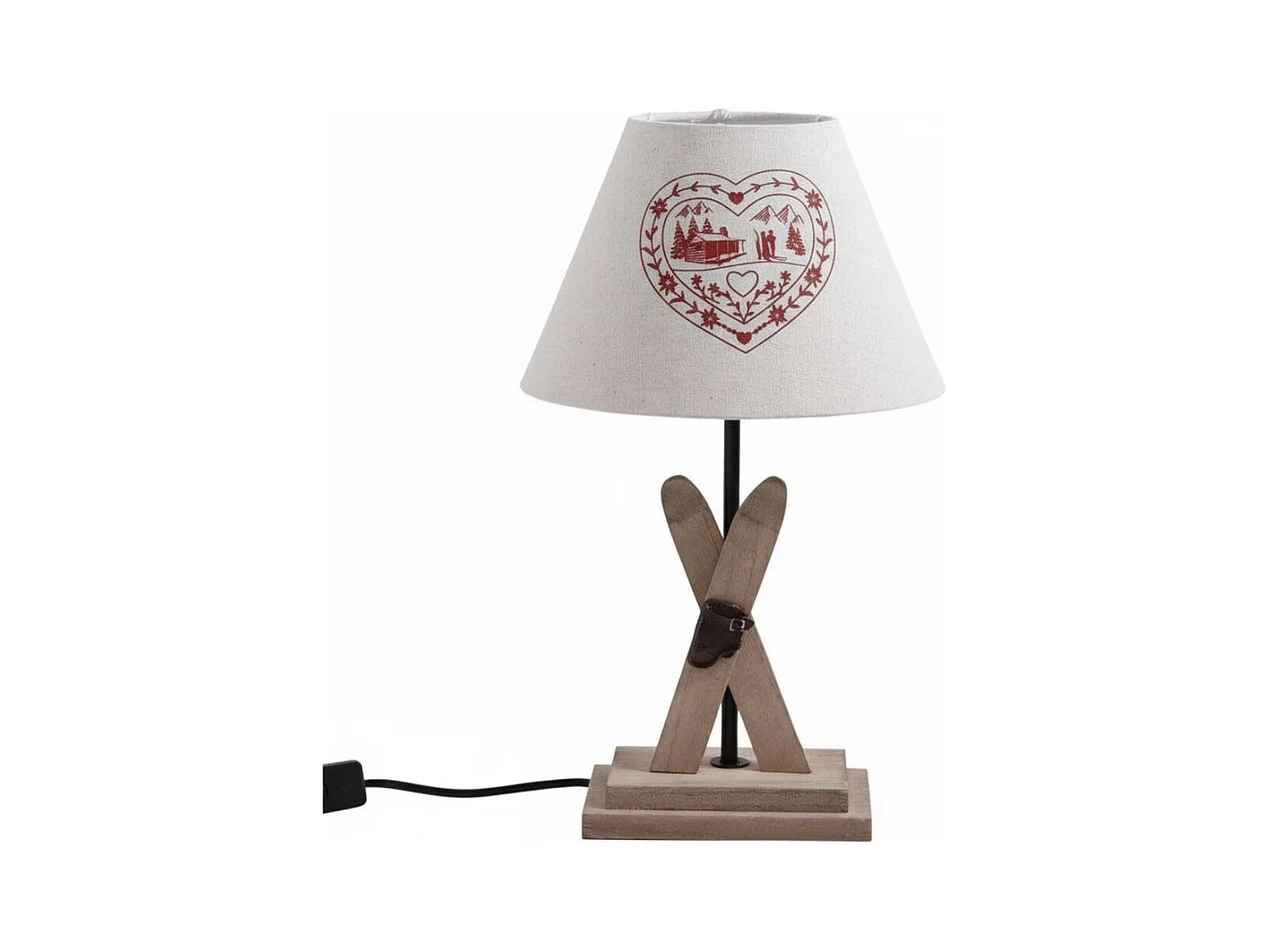 Lampe à poser en bois H37 cm piétement ski
