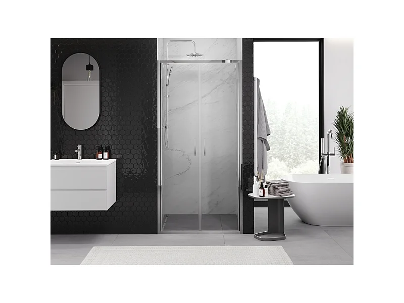 Mexen Exo dubbele douchedeuren 80 cm, transparant, chroom - 814-080-000-01-00