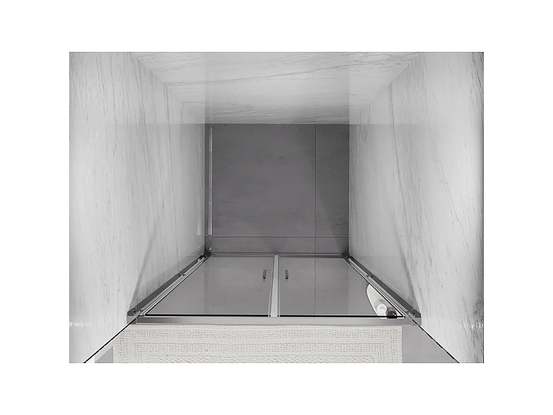 Mexen Exo dubbele douchedeuren 80 cm, transparant, chroom - 814-080-000-01-00