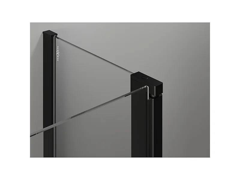 Mexen Mist draaideur douche 100 cm, transparant, zwart - 8A4-100-000-70-00