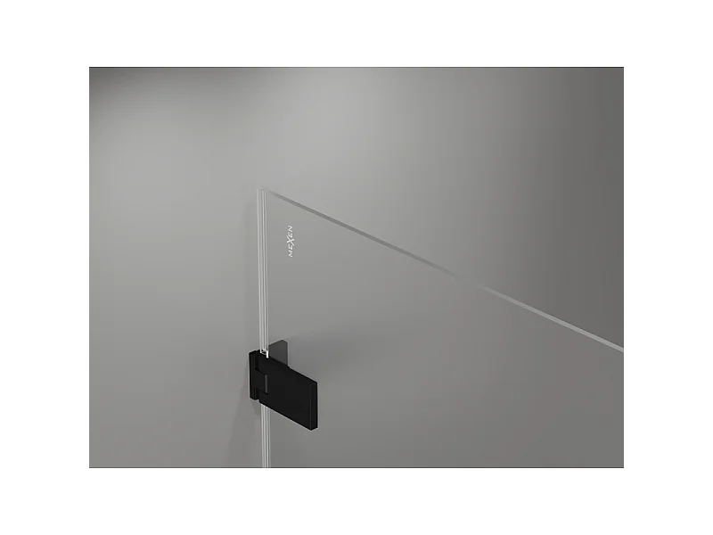Mexen Lunar-F drzwi prysznicowe składane lewe 85 cm, transparent, czarne - 836-085-000-70-00-L