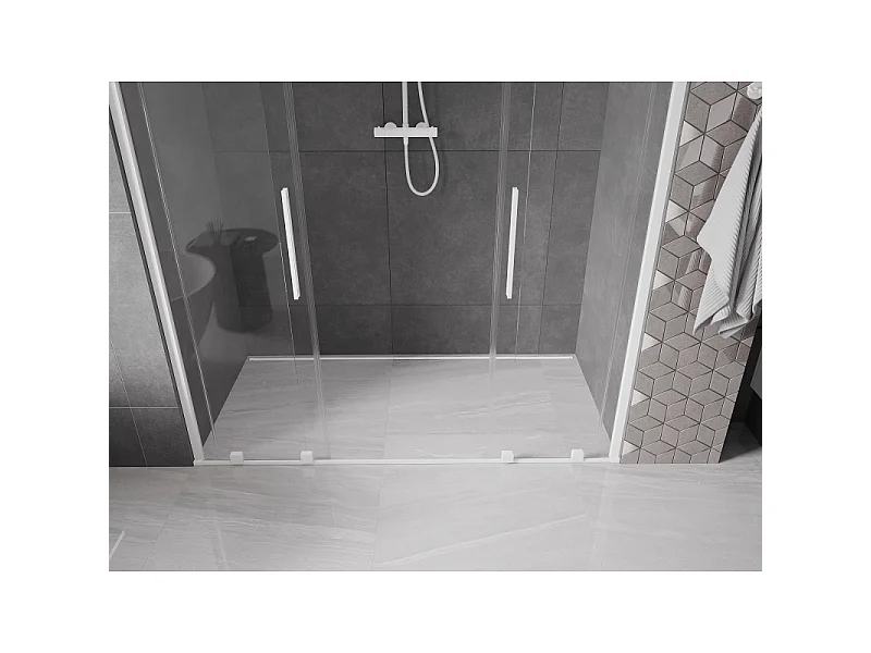 Mexen Velar Duo puertas de ducha correderas 180 cm, transparente, blanco - 871-180-000-02-20