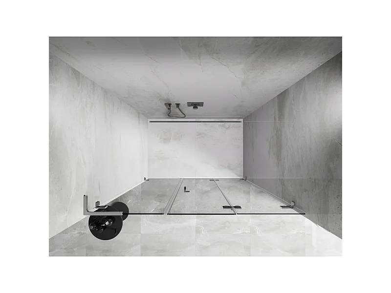 Mexen Lunar-F L Falttür rechte Duschtür 140 cm, transparent, Chrom - 836SL-140-050-01-00-P