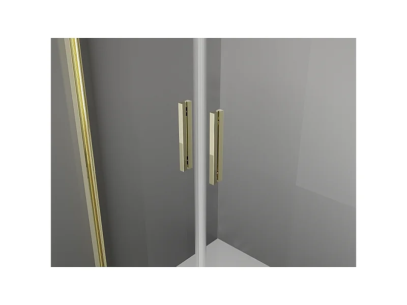 Mexen Exo dobbelt svingbare brusedøre 90 cm, transparent, guld - 8182-090-000-50-00
