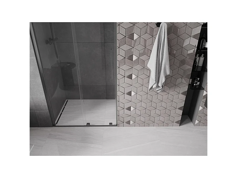 Mexen Velar porte de douche coulissante 100 cm, transparente, gris canon brossé - 871-100-000-01-66