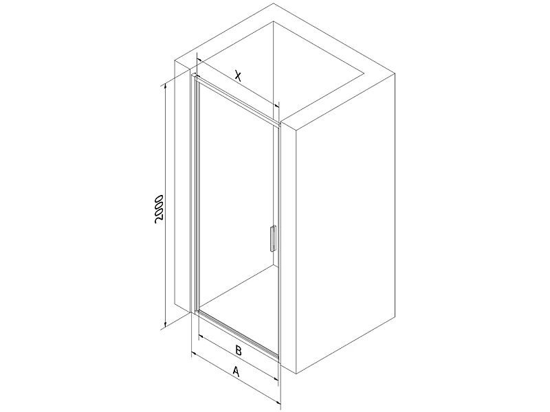 Mexen Exo Duschschwingtür 95 cm, transparent, gold - 817-095-000-50-00