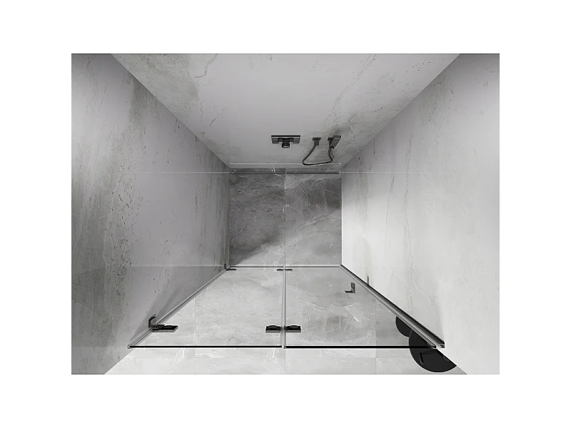 Mexen Lunar-F shower door folding left 100 cm, transparent, brushed nickel - 836-100-000-97-00-L