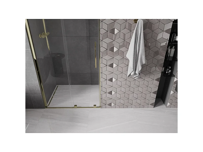 Mexen Velar Schiebetür für Dusche 90 cm, transparent, gold - 871-090-000-01-50