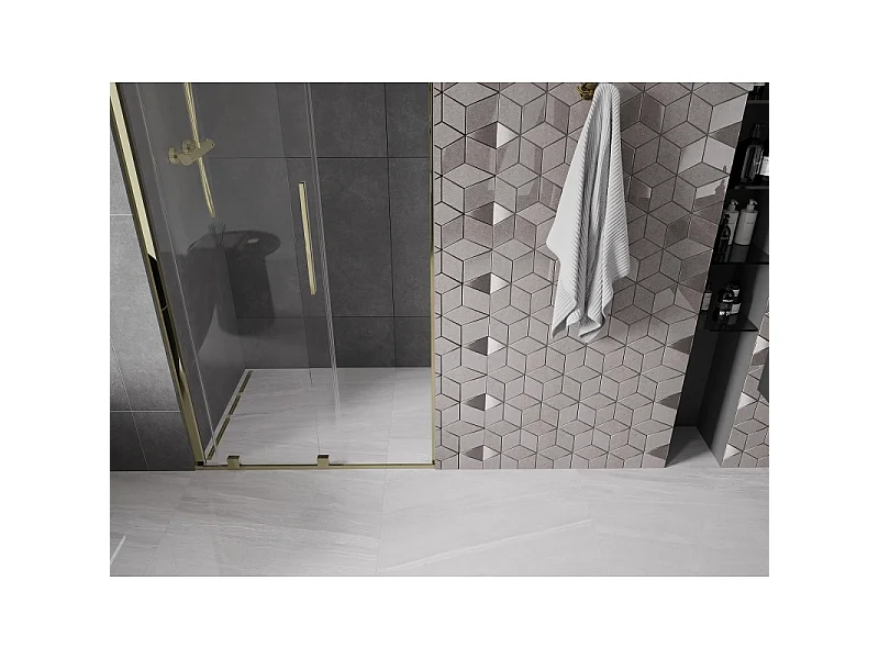 Mexen Velar Schiebetür für Dusche 90 cm, transparent, gold - 871-090-000-01-50