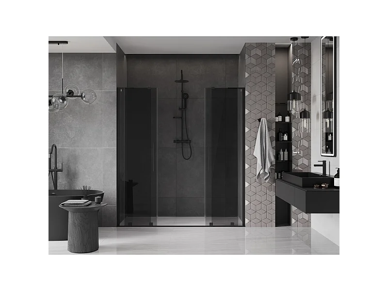Mexen Velar L Duo skydedøre til bruser 170 cm, grafit, sort - 871-170-003-42-70