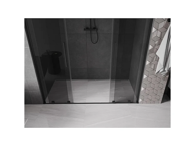 Mexen Velar L Duo skydedøre til bruser 170 cm, grafit, sort - 871-170-003-42-70