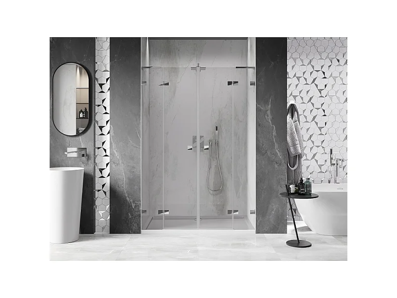 Mexen Lunar L Duo Duschschwingtüren 140 cm, transparent, chrom - 834DL-140-000-01-00