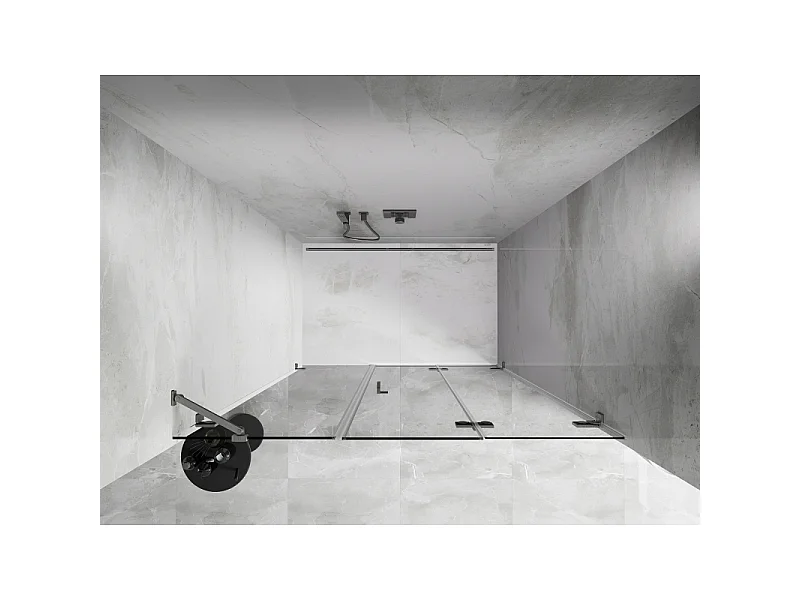 Mexen Lunar-F opvouwbare douchedeur rechts 120 cm, transparant, geborsteld nikkel - 836S-120-050-97-00-P