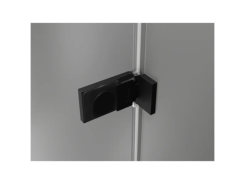 Mexen Lunar-F L portas de chuveiro dobráveis à direita 130 cm, transparente, pretas - 836SL-130-050-70-00-P