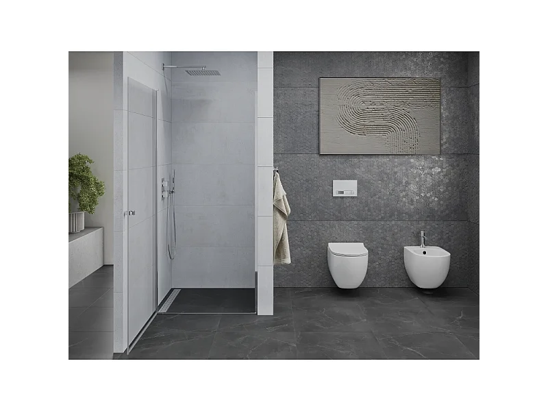 Mexen Pretoria puerta de ducha abatible 80 cm, transparente, cromo - 852-080-000-01-00