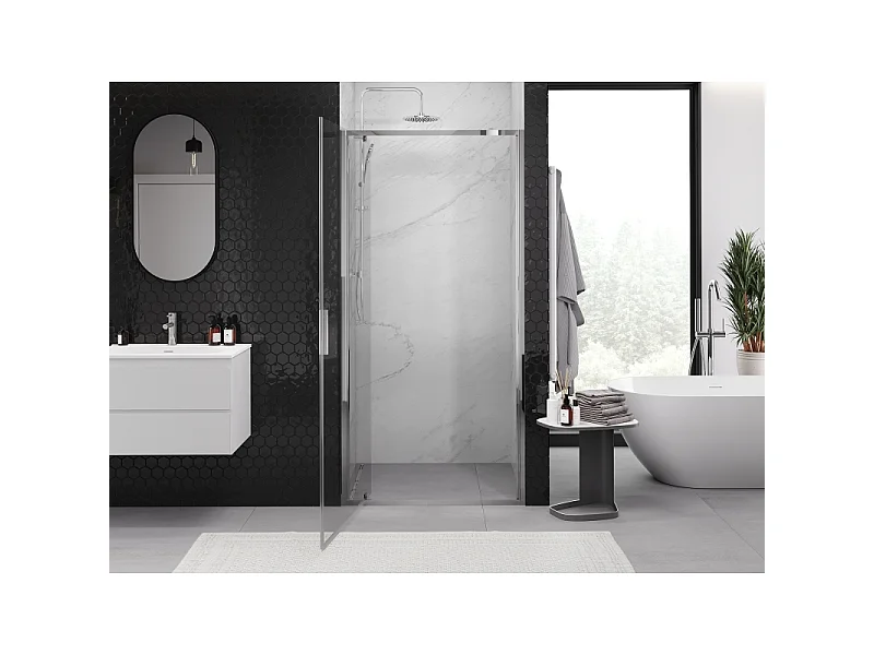 Mexen Exo Duschpendeltür 80 cm, transparent, Chrom - 8181-080-000-01-00