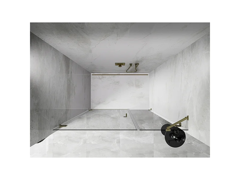 Mexen Lunar-B porte de douche pivotante gauche 120 cm, transparent, or brossé - 832S-120-050-55-00-L