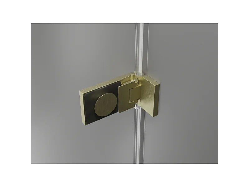 Mexen Lunar-F Falttür links 115 cm, transparent, gebürstetes Gold - 836S-115-050-55-00-L