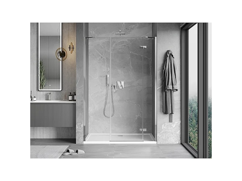 Mexen Mist-H Duschdrehtür rechts 130 cm, transparent, Chrom - 8A5-130-001-01-00-P