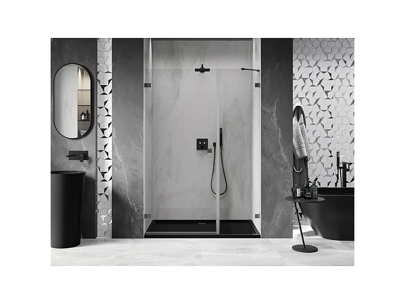 Mexen Lunar-B porte de douche pivotante gauche 120 cm, transparent, métal canon - 832S-120-050-95-00-L