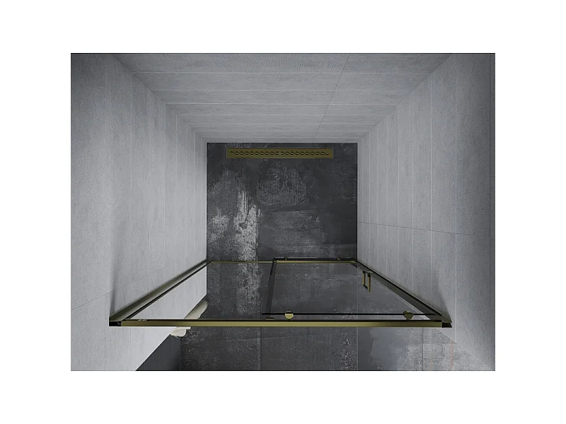 Mexen Apia Schiebeduschtüren 100 cm, transparent, gold - 845-100-000-50-00