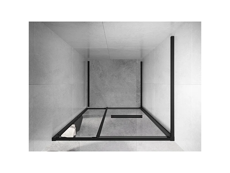 Mexen Linea porte de douche coulissante 100 cm, transparent, noir - 8E1-100-000-70-70