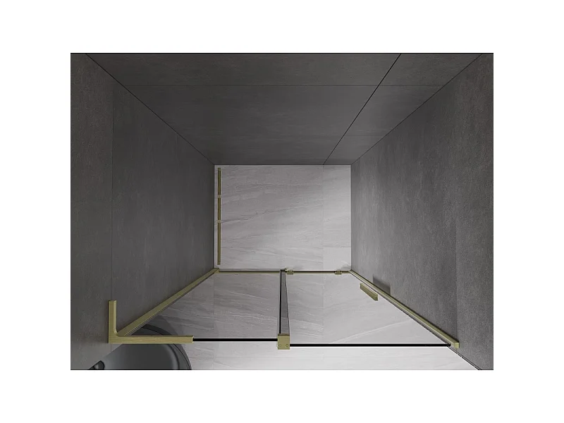 Mexen Velar L Schiebetür-Duschwand 110 cm, Graphit, gebürstetes Gold - 871-110-003-41-55