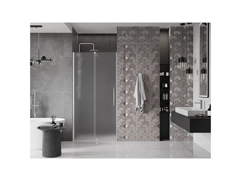 Mexen Velar porte de douche coulissante 120 cm, givre, nickel brossé - 871-120-000-31-97