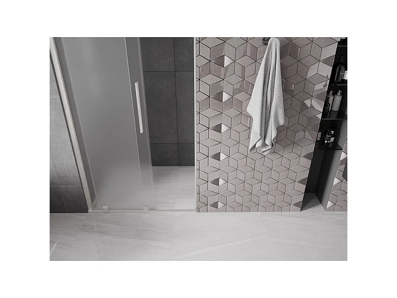 Mexen Velar porte de douche coulissante 120 cm, givre, nickel brossé - 871-120-000-31-97