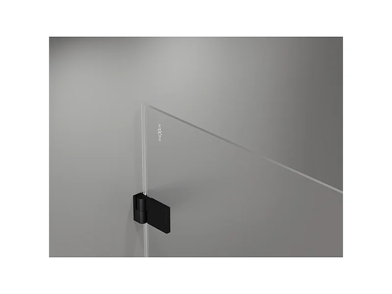 Mexen Lunar-B L drzwi prysznicowe uchylne lewe 140 cm, transparent, czarne - 832SL-140-050-70-00-L