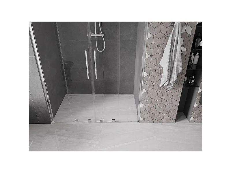 Mexen Velar Duo schuifbare douchedeuren 150 cm, transparant, chroom - 871-150-000-02-01