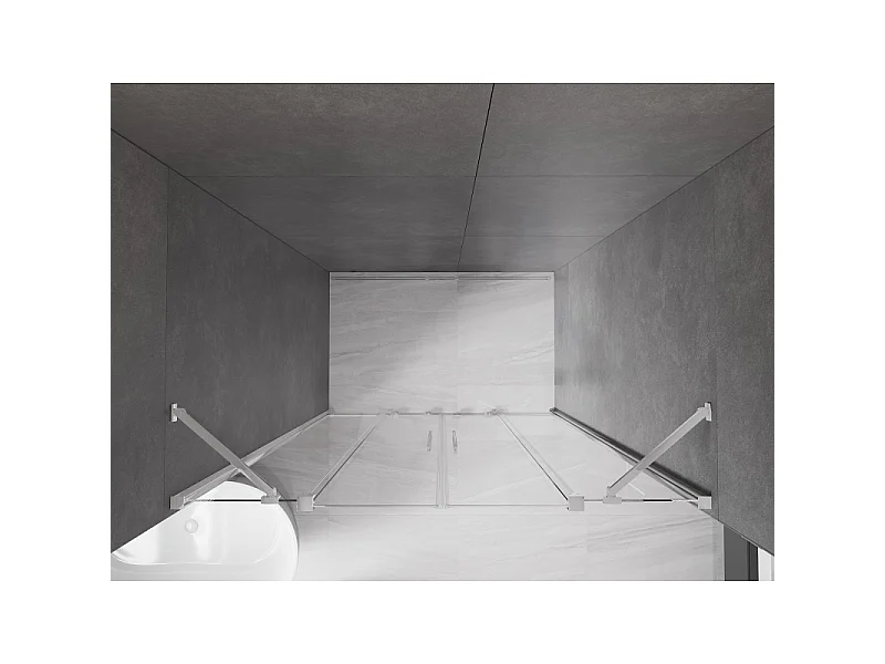 Mexen Velar Duo schuifbare douchedeuren 150 cm, transparant, chroom - 871-150-000-02-01