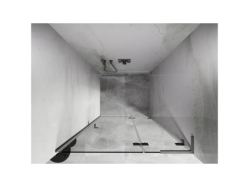 Mexen Lunar L porte de douche battante droite 120 cm, transparent, nickel brossé - 834L-120-000-97-00-P