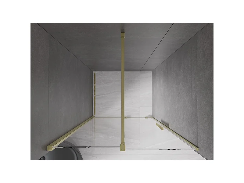 Mexen Velar Schiebetür für die Dusche 120 cm, transparent, gebürstetes Gold - 871-120-000-01-55